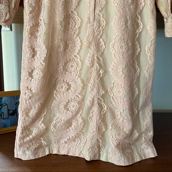 Vintage Ofelia’s pale pink lace cotton lined dress - Picture 6 of 15